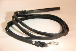 Wright Black Leather Dog Leash 