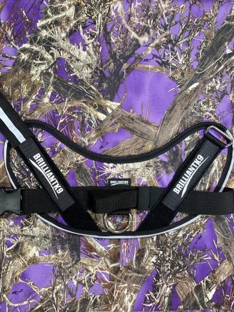 Woodland Series Large Dog Harness in Purple Timber