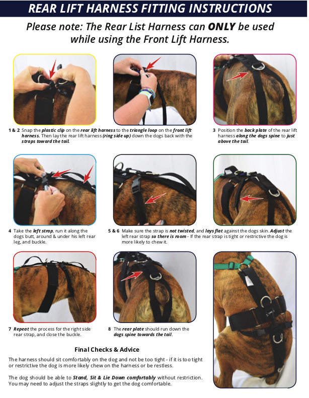 Dog Rear Lift Harness fitting instructions