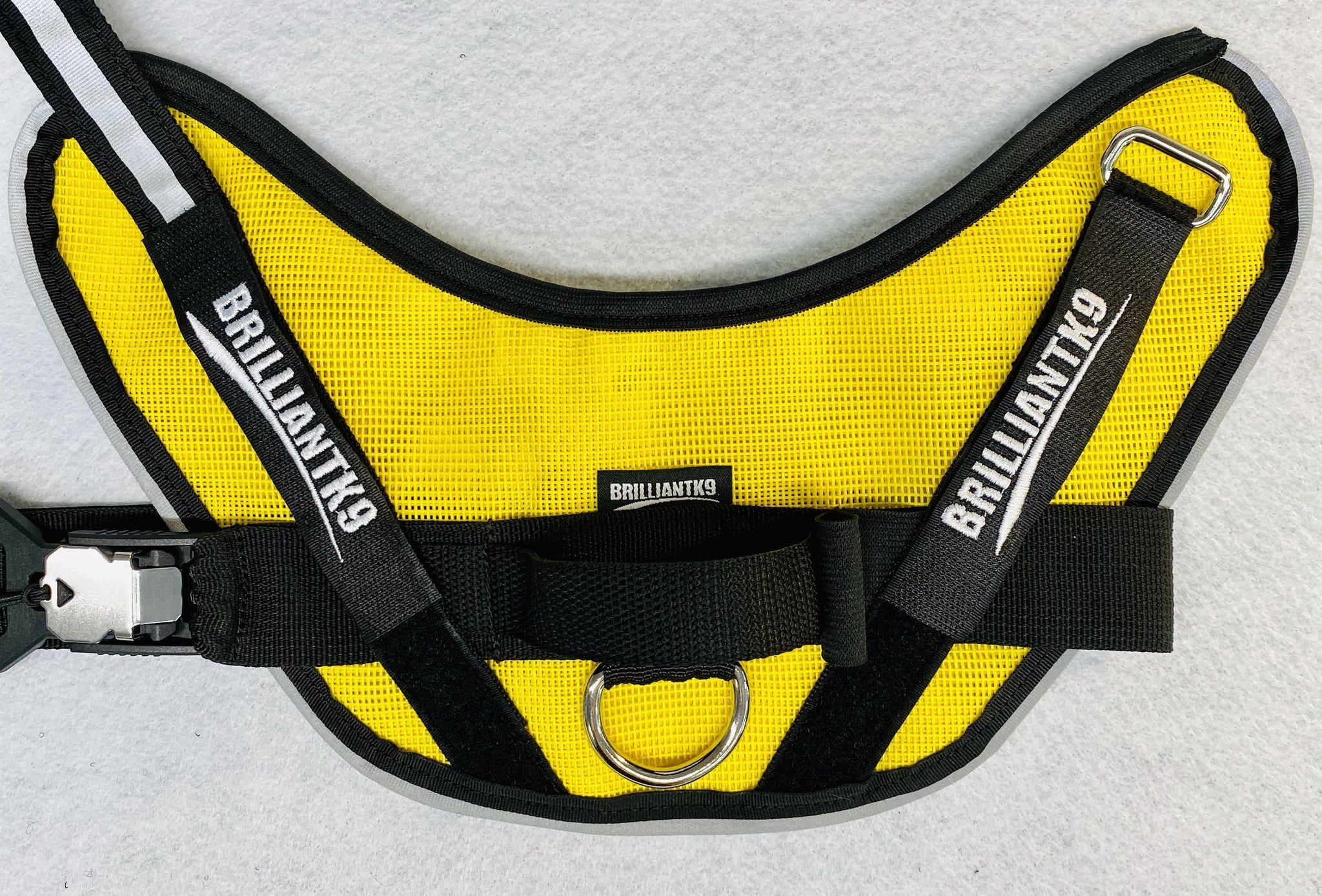 Yellow summer mesh large dog harness