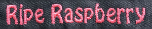 example of embroidery in ripe raspberry