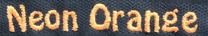 example of embroidery in neon orange