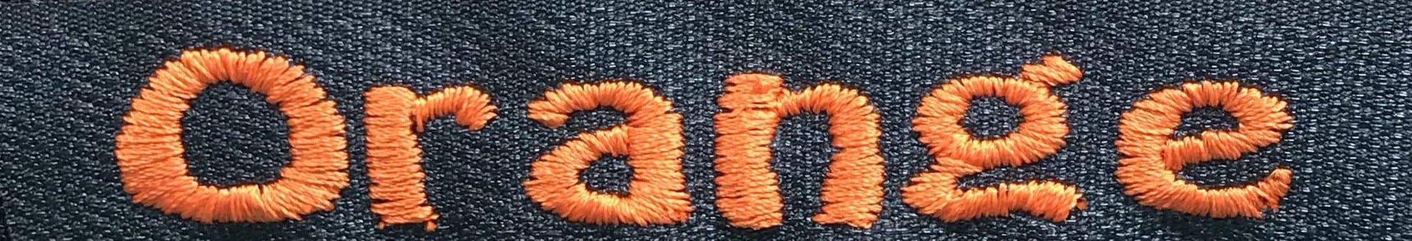 orange embroidery sample