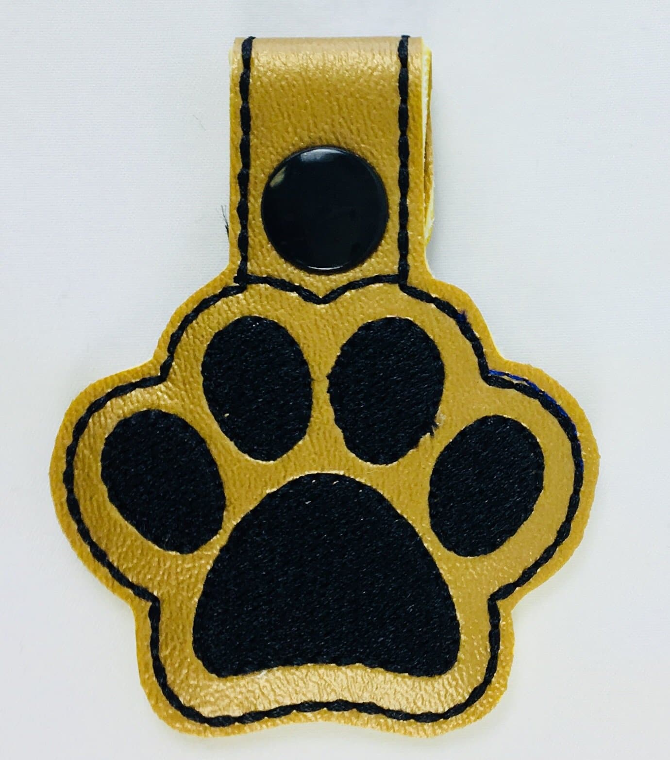gold and black Paw Print Keychain Fob