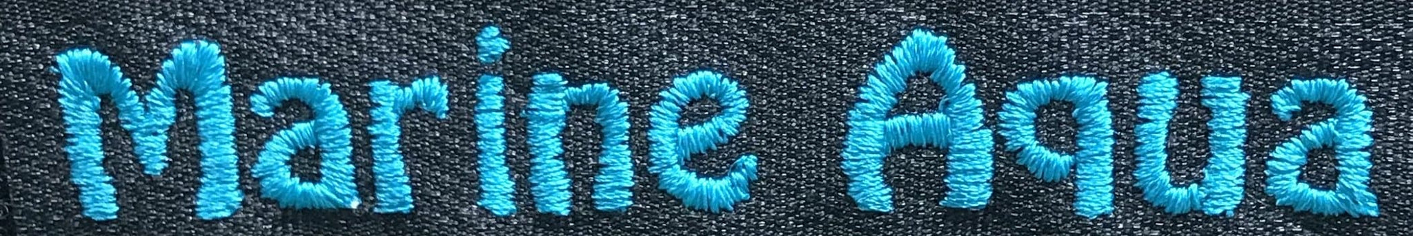 example of embroidery in marine aqua